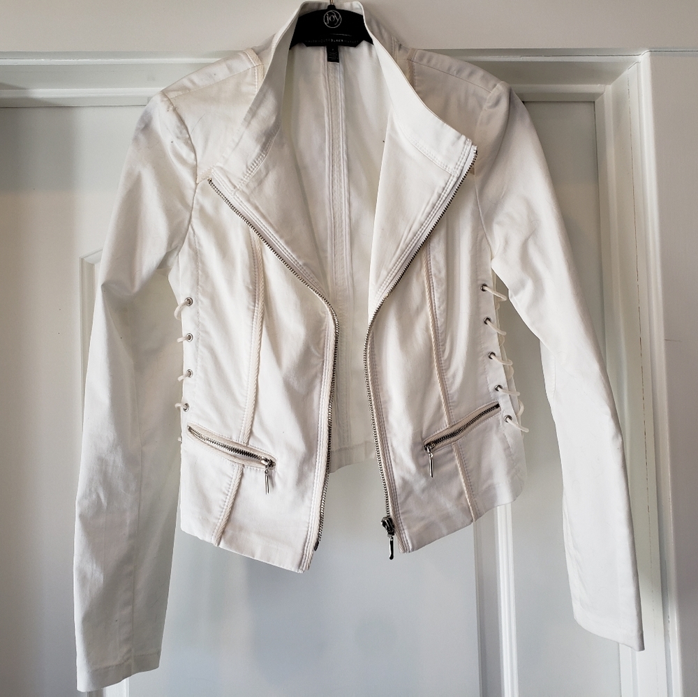 White House Black Market Cropped White Jacket